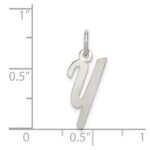 Sterling Silver Rhodium-plated Small Script Letter Y Initial Charm - Image 3