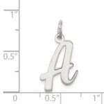 Sterling Silver Rhodium-plated Script Letter A Initial Charm - Image 3