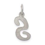 Sterling Silver Rhodium-plated Script Letter S Initial Charm - Image 4