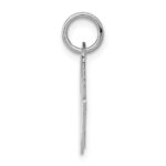 Sterling Silver Rhodium-plated Script Letter W Initial Charm - Image 2