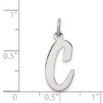 Sterling Silver Rhodium-plated Script Letter C Initial Charm - Image 4