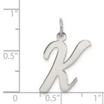Sterling Silver Rhodium-plated Script Letter K Initial Charm - Image 4