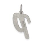 Sterling Silver Rhodium-plated Script Letter P Initial Charm - Image 4