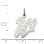 Sterling Silver Rhodium-plated Script Letter W Initial Charm - Image 3