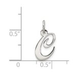 Sterling Silver Rhodium-plated Fancy Script Letter C Initial Charm - Image 4
