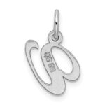 Sterling Silver Rhodium-plated Fancy Script Letter V Initial Charm - Image 3