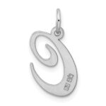 Sterling Silver Rhodium-plated Fancy Script Letter C Initial Charm - Image 3