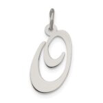 Sterling Silver Rhodium-plated Fancy Script Letter O Initial Charm