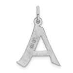 Sterling Silver Rhodium-plated Artisan Block Letter A Initial Charm - Image 3