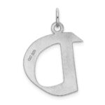 Sterling Silver Rhodium-plated Artisan Block Letter D Initial Charm - Image 3