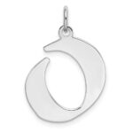 Sterling Silver Rhodium-plated Artisan Block Letter O Initial Charm