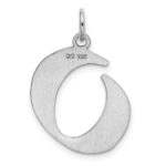 Sterling Silver Rhodium-plated Artisan Block Letter O Initial Charm - Image 3