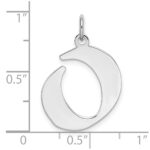 Sterling Silver Rhodium-plated Artisan Block Letter O Initial Charm - Image 4