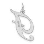 Sterling Silver Rhodium-plated Fancy Script Letter F Initial Charm - Image 3