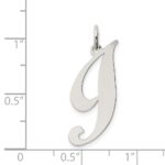 Sterling Silver Rhodium-plated Fancy Script Letter I Initial Charm - Image 4