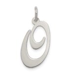 Sterling Silver Rhodium-plated Fancy Script Letter O Initial Charm