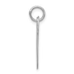 Sterling Silver Rhodium-plated Fancy Script Letter V Initial Charm - Image 2