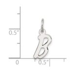 Sterling Silver Rhodium-plated Letter B Initial Charm - Image 4