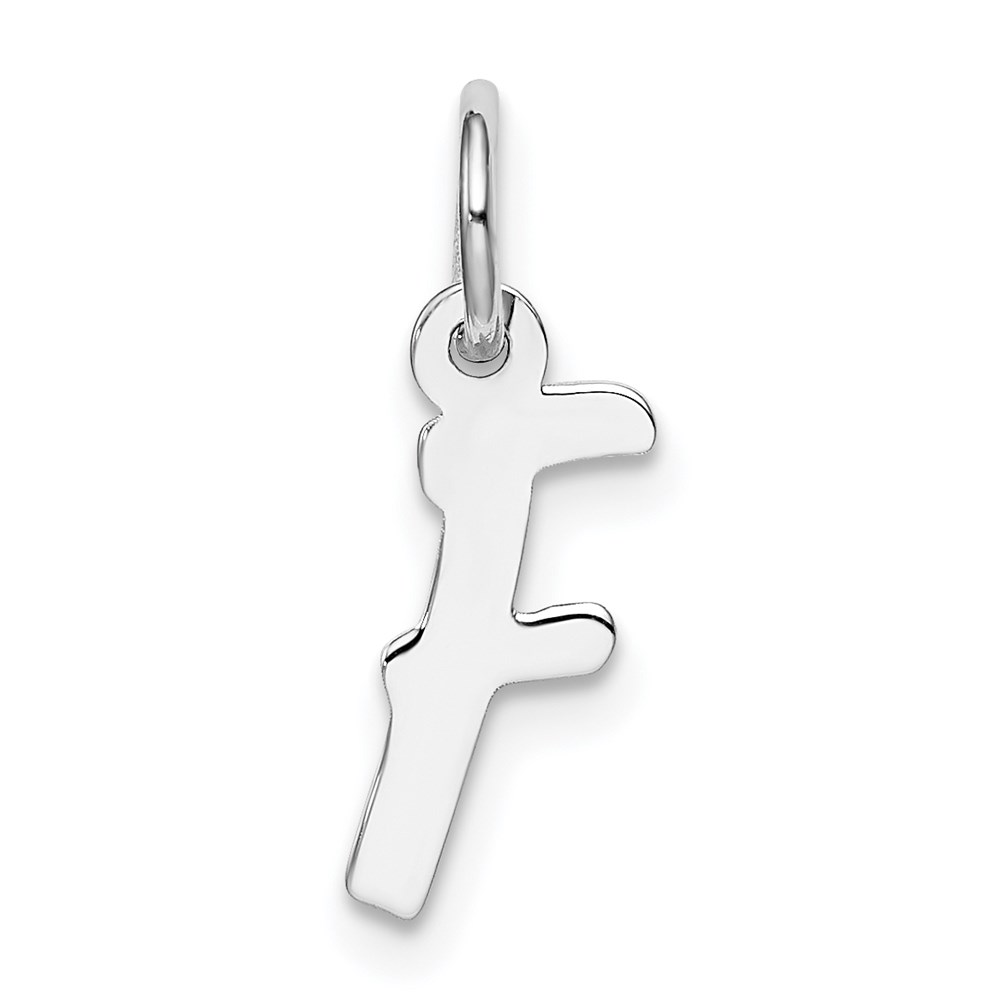 QC5092F.jpg Sterling Silver Rhodium-plated Letter F Initial Charm - Image 1