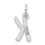 Sterling Silver Rhodium-plated Letter K Initial Charm - Image 3