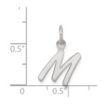 Sterling Silver Rhodium-plated Letter M Initial Charm - Image 4