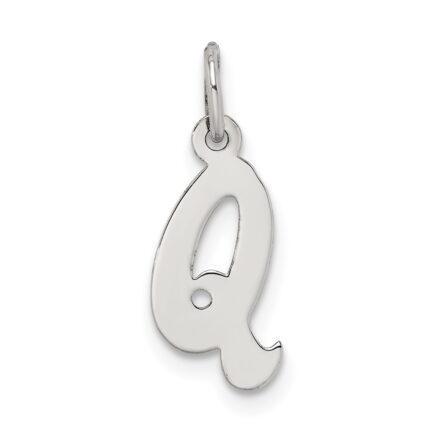 Sterling Silver Rhodium-plated Letter Q Initial Charm