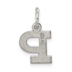 Sterling Silver Rhodium-plated Block Letter P Initial Charm - Image 4