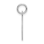 Sterling Silver Rhodium-plated Block Letter D Initial Charm - Image 2