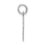 Sterling Silver Rhodium-plated Block Letter F Initial Charm - Image 2