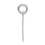 Sterling Silver Rhodium-plated Block Letter I Initial Charm - Image 2