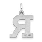 Sterling Silver Rhodium-plated Block Letter R Initial Charm - Image 3
