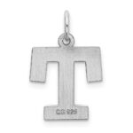 Sterling Silver Rhodium-plated Block Letter T Initial Charm - Image 3