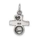 Sterling Silver Antique I (heart) Soccer Charm - Image 4