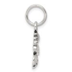 Sterling Silver Antique I (heart) Softball Charm - Image 2
