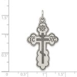 Sterling Silver Antiqued Eastern Orthodox Cross Pendant - Image 3
