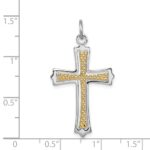 Sterling Silver Platinum-plated & Gold-plated Cross Pendant - Image 3