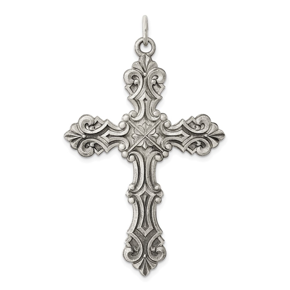 QC5261.jpg Sterling Silver Antiqued Cross Pendant - Image 1