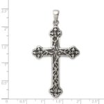 Sterling Silver Antiqued Thorn Cross Pendant - Image 3
