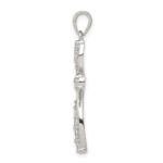 Sterling Silver Rhodium-plated CZ Cross Pendant - Image 2