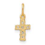 Sterling Silver Gold-tone CZ Cross Charm - Image 3