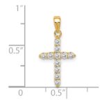 Sterling Silver Gold-tone CZ Cross Pendant - Image 4