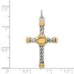 Sterling Silver Antiqued & 18k Gold - plated Cross Pendant - Image 3