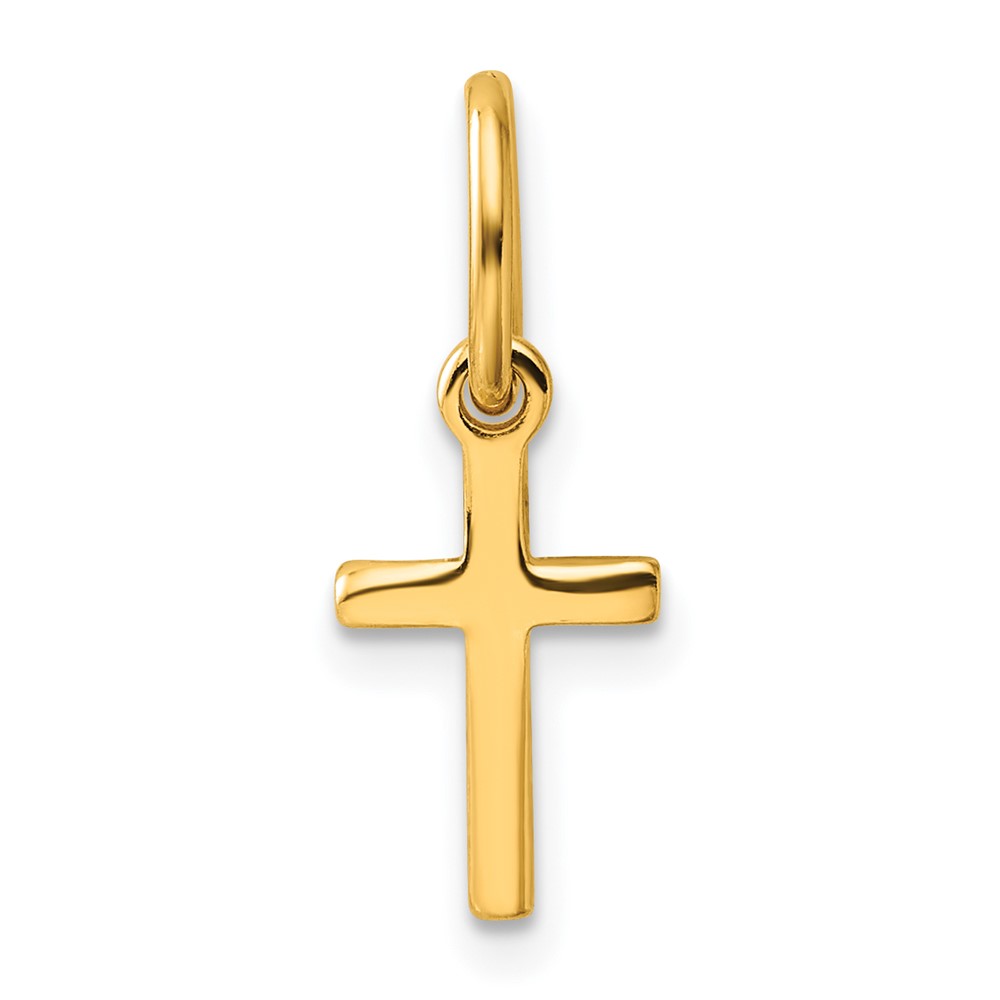 QC5389GP.jpg Sterling Silver Gold-tone Polished Small Cross Charm - Image 1