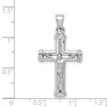 Sterling Silver Rhodium-plated Hollow Latin Crucifix Pendant - Image 4