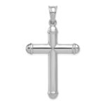 Sterling Silver Rhodium-plated Diamond -Cut Reversible Cross Pendant - Image 3