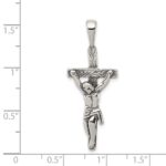 Sterling Silver Antiqued Crucifix Pendant - Image 3