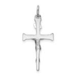 Sterling Silver Platinum-plated & 18k Gold-plated Crucifix Charm - Image 3