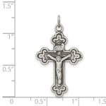 Sterling Silver Antiqued INRI Crucifix Pendant - Image 3