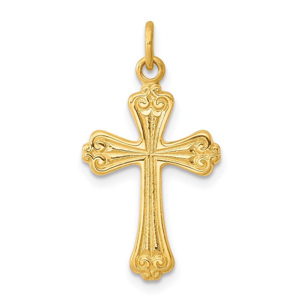 QC5449.jpg Sterling Silver & 24k Gold -plated Cross Charm - Image 1