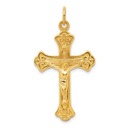 Sterling Silver & 24k Gold -plated INRI Crucifix Pendant
